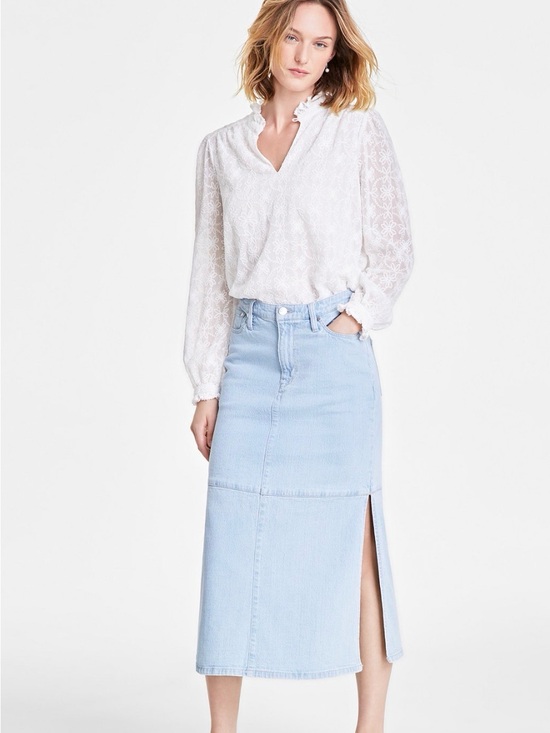 ON 34th Dresses & Skirts - On 34th Women's Split-Seam Denim Midi Skirt,